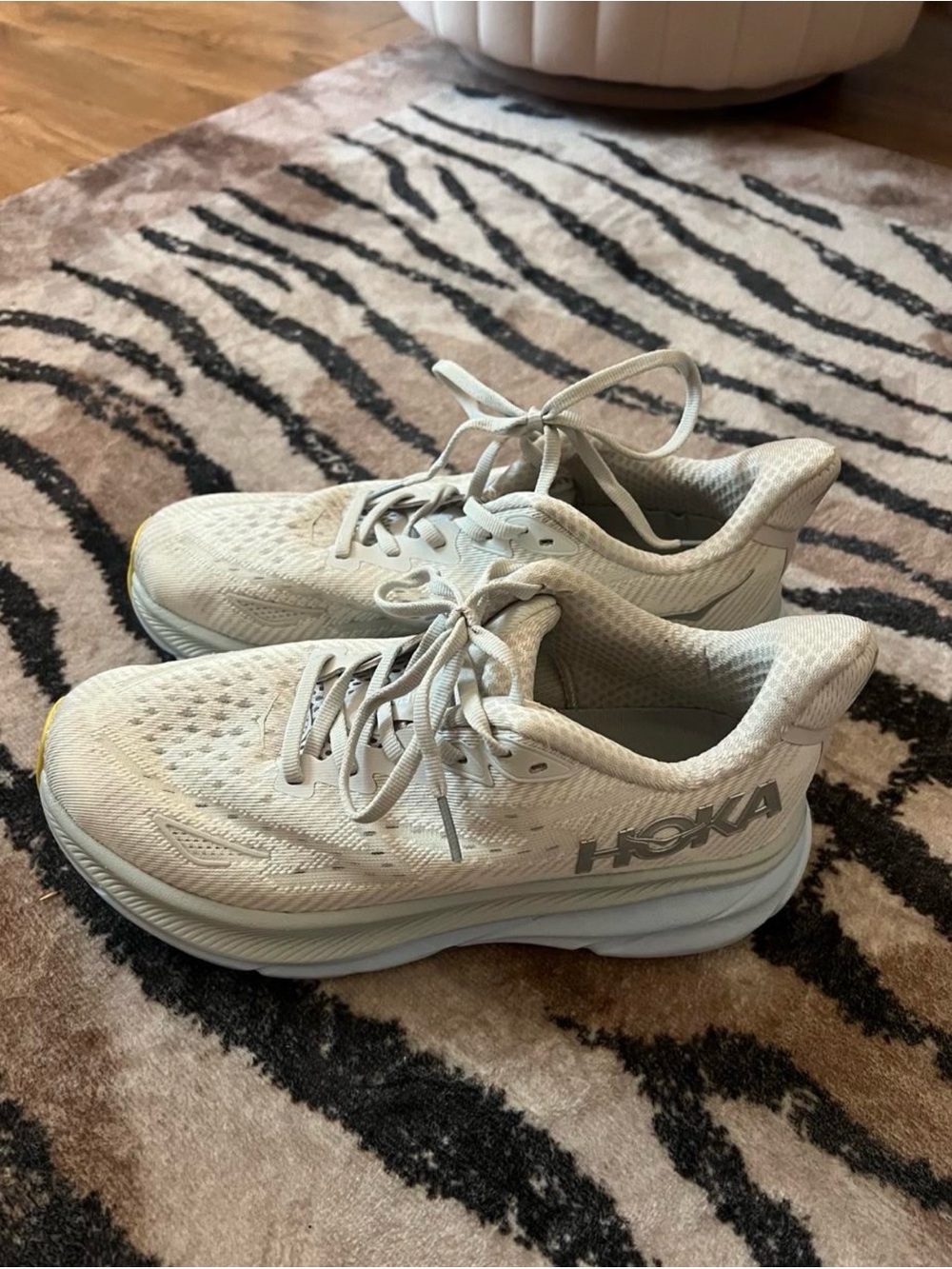Hoka Women's Running Shoes in Light Beige
